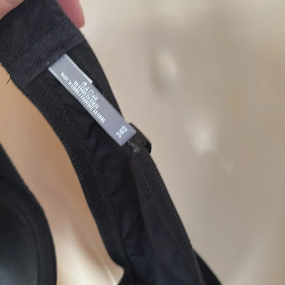Aerie Wonens Black Bra with White Buttons Size 34D
